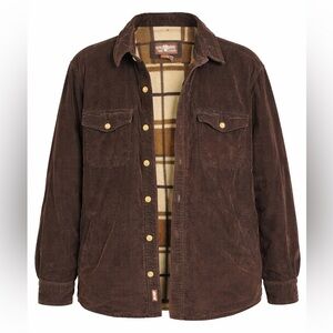 Levi’s Men’s Corduroy Jacket with Plaid Lining – Brown – Size XXL